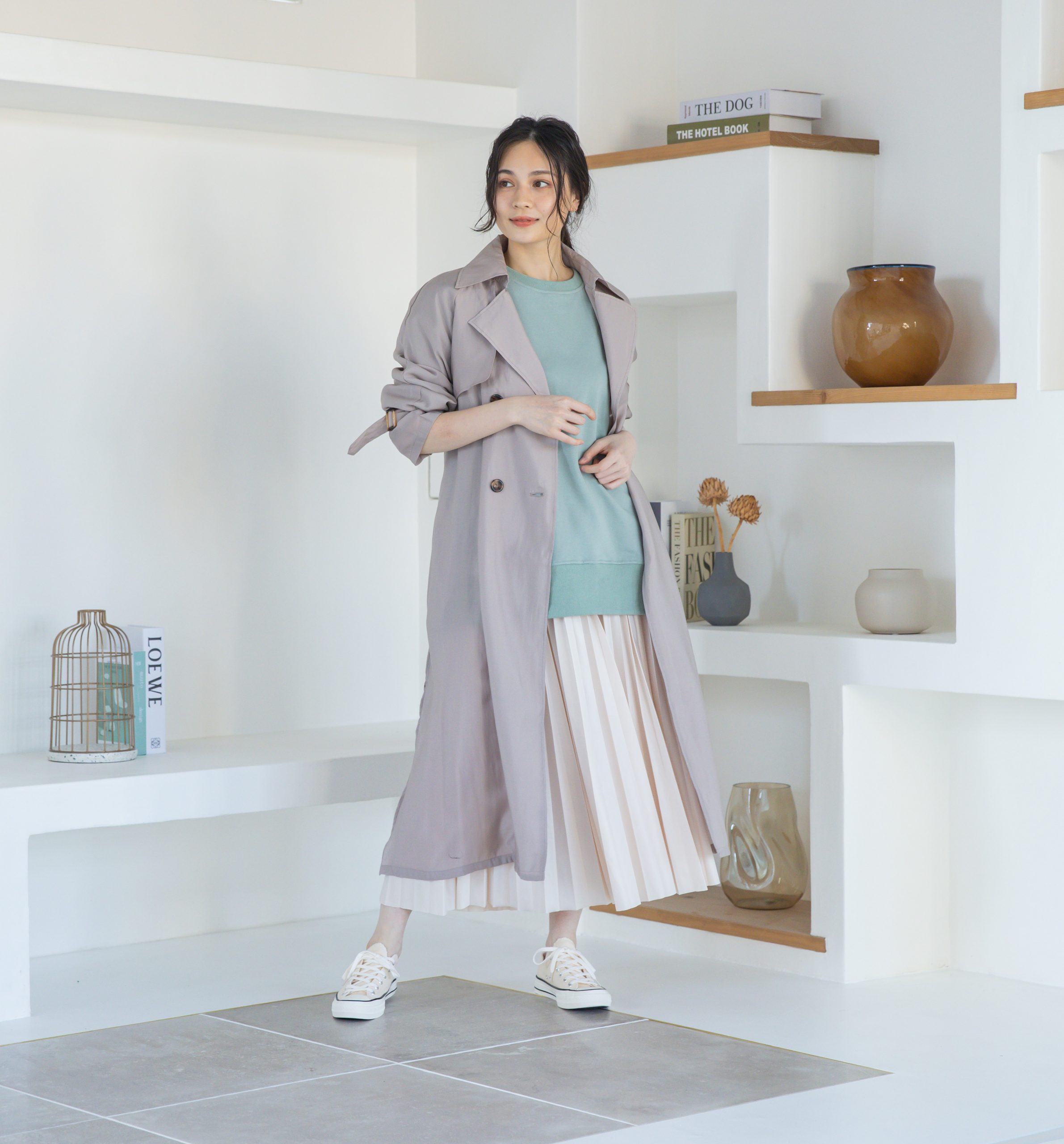 パステルカラー同士を組み合わせた おしゃれ度の高いスカートコーデ 洋服アレコレ